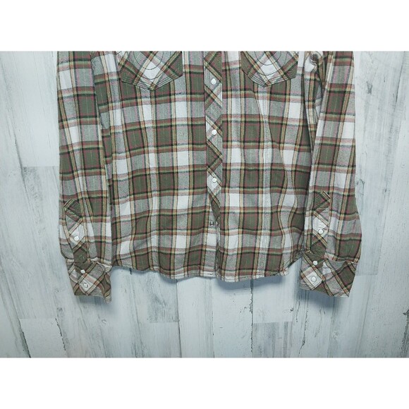 True Religion Western Button Up Plaid Pearl Snap Shirt Long Sleeve XXL - Picture 2 of 7